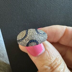 Elegant Silver and Blue Women's Ring